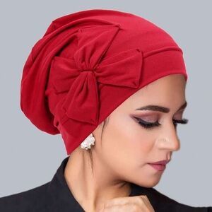 Elegant Red Headwrap with Bow